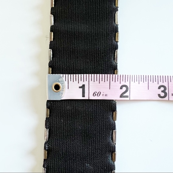 Antique Silver Bronze Metal Beaded Rhinestone Buckle Elastic Band Belt 31 - Picture 14 of 14